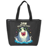 Funny Shark Jaw Ready For This Funny Shark Pun Zip Tote Bag