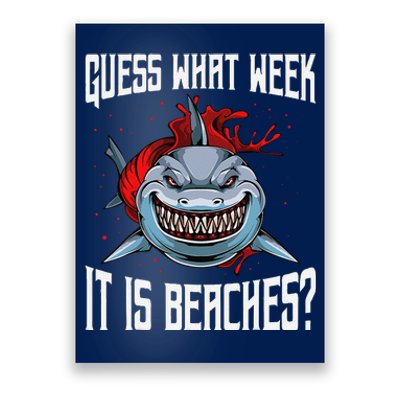 Funny Shark Joke Guess What Week It Is Sarcastic Party Beach Poster