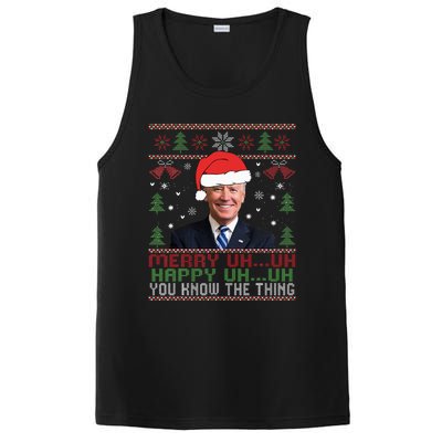 Funny Santa Joe Biden Merry Uh Uh Christmas Ugly PosiCharge Competitor Tank