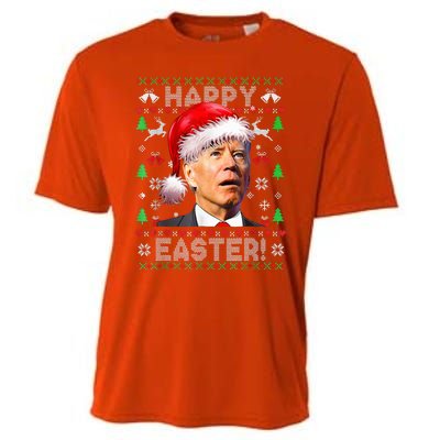 Funny Santa Joe Biden Happy Easter Ugly Christmas  Cooling Performance Crew T-Shirt