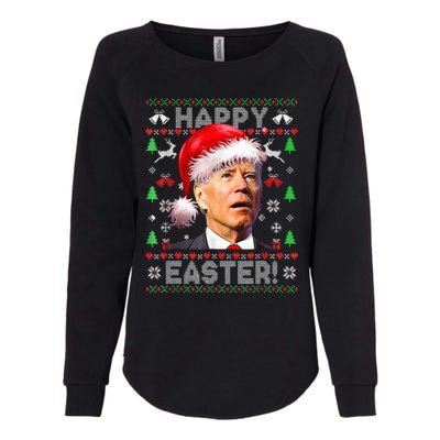 Funny Santa Joe Biden Happy Easter Ugly Christmas  Womens California Wash Sweatshirt