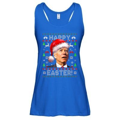 Funny Santa Joe Biden Happy Easter Ugly Christmas  Ladies Essential Flowy Tank