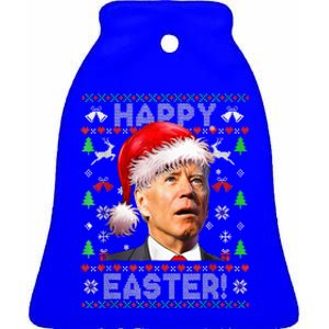 Funny Santa Joe Biden Happy Easter Ugly Christmas  Ceramic Bell Ornament