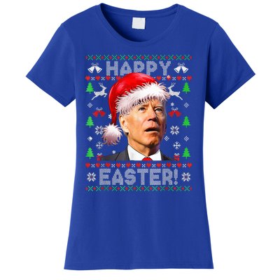 Funny Santa Joe Biden Happy Easter Ugly Christmas  Women's T-Shirt