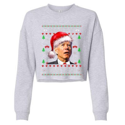 Funny Santa Joe Biden Happy Easter Ugly Christmas  Cropped Pullover Crew