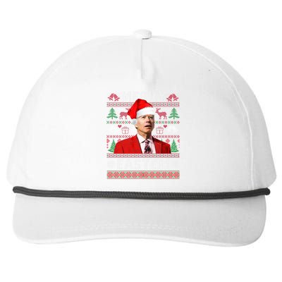 Funny Santa Joe Biden Merry Easter Ugly Christmas Snapback Five-Panel Rope Hat