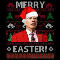 Funny Santa Joe Biden Merry Easter Ugly Christmas Drawstring Bag