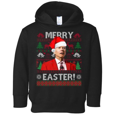 Funny Santa Joe Biden Merry Easter Ugly Christmas Toddler Hoodie