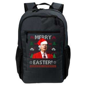 Funny Santa Joe Biden Merry Easter Ugly Christmas Daily Commute Backpack