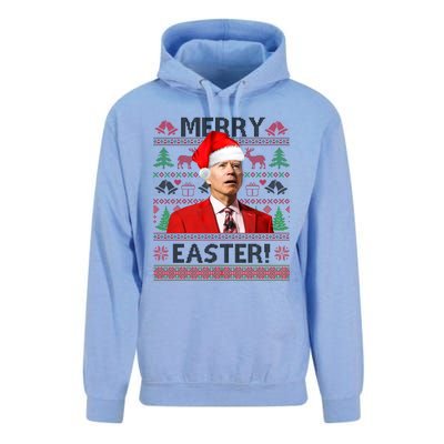 Funny Santa Joe Biden Merry Easter Ugly Christmas Unisex Surf Hoodie