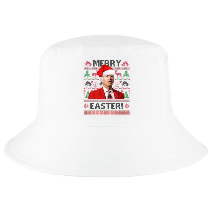 Funny Santa Joe Biden Merry Easter Ugly Christmas Cool Comfort Performance Bucket Hat