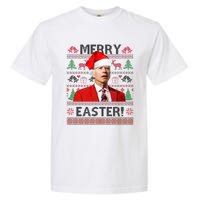 Funny Santa Joe Biden Merry Easter Ugly Christmas Garment-Dyed Heavyweight T-Shirt