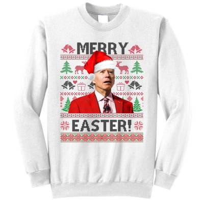 Funny Santa Joe Biden Merry Easter Ugly Christmas Sweatshirt