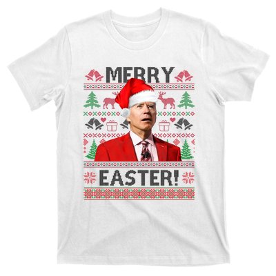 Funny Santa Joe Biden Merry Easter Ugly Christmas T-Shirt