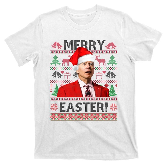 Funny Santa Joe Biden Merry Easter Ugly Christmas T-Shirt