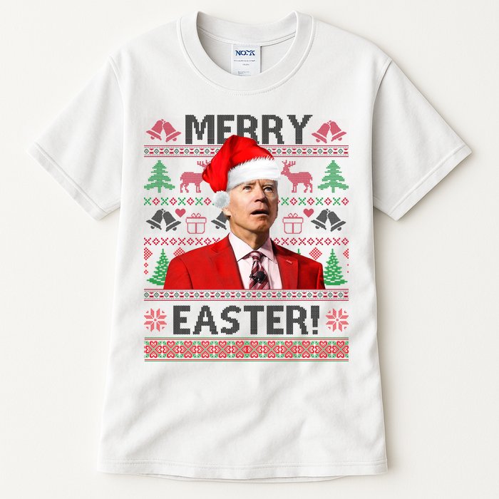 Funny Santa Joe Biden Merry Easter Ugly Christmas Tall T-Shirt