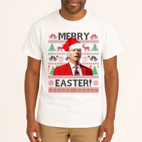 Funny Santa Joe Biden Merry Easter Ugly Christmas Tall T-Shirt