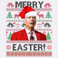 Funny Santa Joe Biden Merry Easter Ugly Christmas Tall T-Shirt
