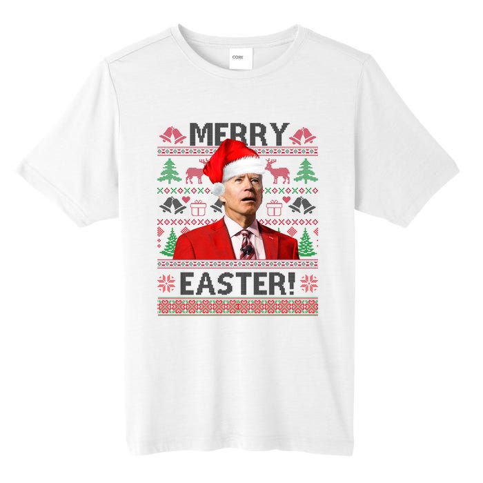 Funny Santa Joe Biden Merry Easter Ugly Christmas Tall Fusion ChromaSoft Performance T-Shirt