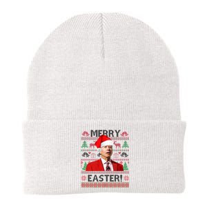 Funny Santa Joe Biden Merry Easter Ugly Christmas Knit Cap Winter Beanie