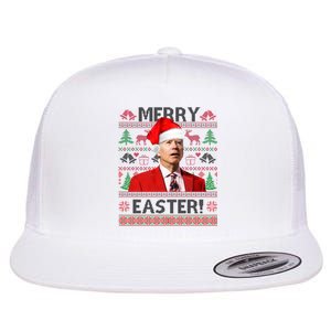 Funny Santa Joe Biden Merry Easter Ugly Christmas Flat Bill Trucker Hat