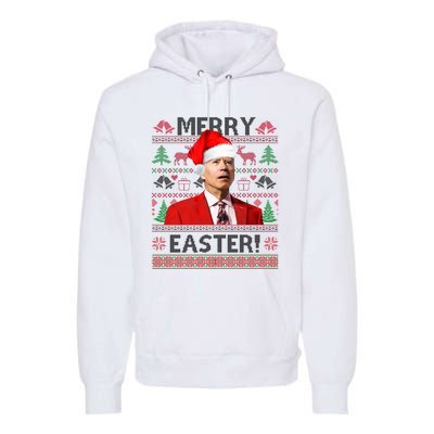 Funny Santa Joe Biden Merry Easter Ugly Christmas Premium Hoodie