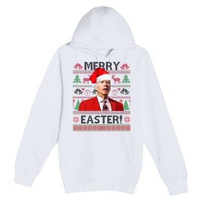 Funny Santa Joe Biden Merry Easter Ugly Christmas Premium Pullover Hoodie