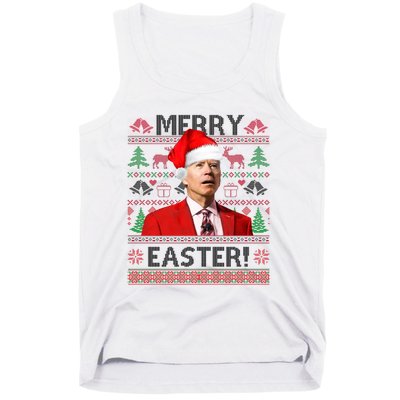 Funny Santa Joe Biden Merry Easter Ugly Christmas Tank Top