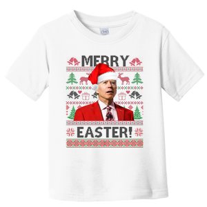 Funny Santa Joe Biden Merry Easter Ugly Christmas Toddler T-Shirt