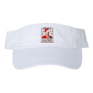 Funny Santa Joe Biden Merry Easter Ugly Christmas Valucap Bio-Washed Visor