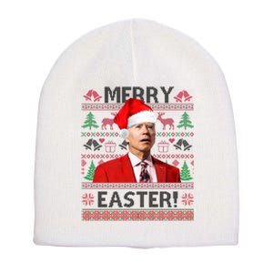 Funny Santa Joe Biden Merry Easter Ugly Christmas Short Acrylic Beanie