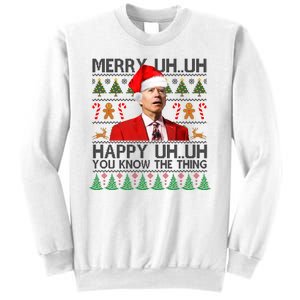 Funny Santa Joe Biden Merry Uh Uh Christmas Ugly Sweatshirt