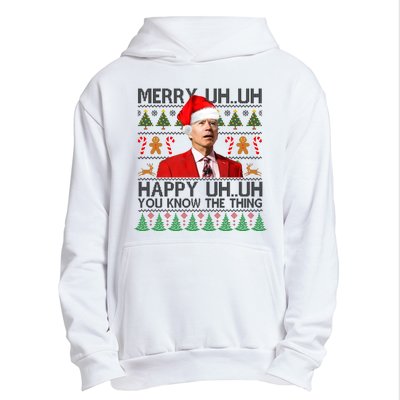 Funny Santa Joe Biden Merry Uh Uh Christmas Ugly Urban Pullover Hoodie