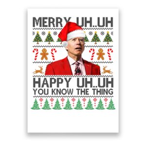 Funny Santa Joe Biden Merry Uh Uh Christmas Ugly Poster