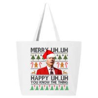 Funny Santa Joe Biden Merry Uh Uh Christmas Ugly 25L Jumbo Tote