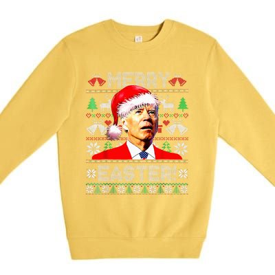 Funny Santa Joe Biden Happy Easter Ugly Christmas Sweater Premium Crewneck Sweatshirt