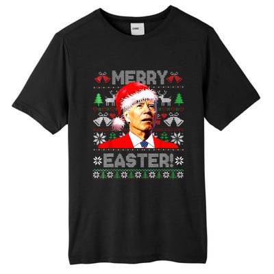 Funny Santa Joe Biden Happy Easter Ugly Christmas Sweater Tall Fusion ChromaSoft Performance T-Shirt