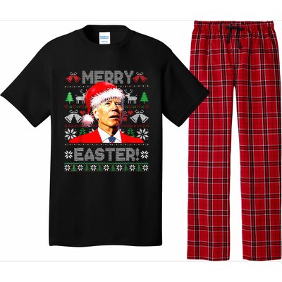 Funny Santa Joe Biden Happy Easter Ugly Christmas Sweater Pajama Set