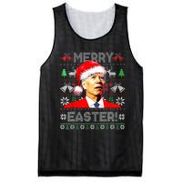 Funny Santa Joe Biden Happy Easter Ugly Christmas Sweater Mesh Reversible Basketball Jersey Tank