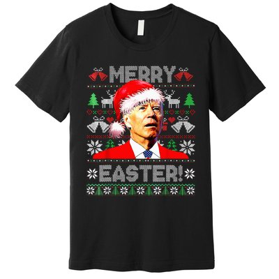 Funny Santa Joe Biden Happy Easter Ugly Christmas Sweater Premium T-Shirt