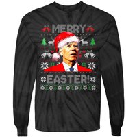 Funny Santa Joe Biden Happy Easter Ugly Christmas Sweater Tie-Dye Long Sleeve Shirt