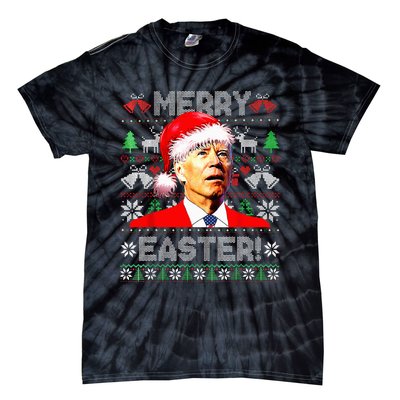 Funny Santa Joe Biden Happy Easter Ugly Christmas Sweater Tie-Dye T-Shirt