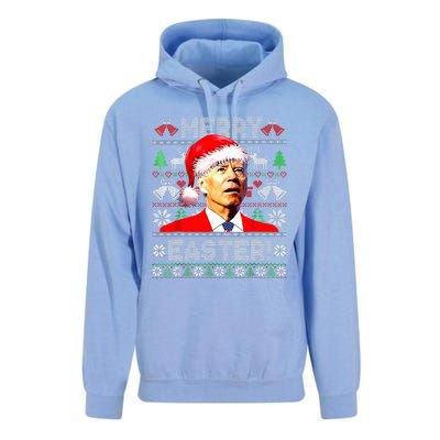 Funny Santa Joe Biden Happy Easter Ugly Christmas Sweater Unisex Surf Hoodie