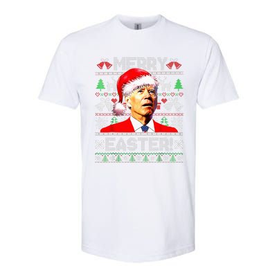 Funny Santa Joe Biden Happy Easter Ugly Christmas Sweater Softstyle CVC T-Shirt