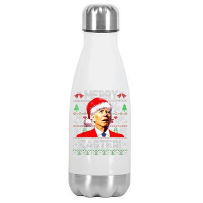 Funny Santa Joe Biden Happy Easter Ugly Christmas Sweater Stainless Steel Insulated Water Bottle