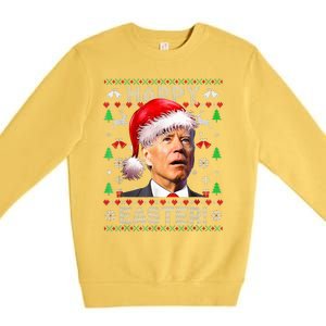 Funny Santa Joe Biden Happy Easter Ugly Christmas  Premium Crewneck Sweatshirt