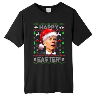 Funny Santa Joe Biden Happy Easter Ugly Christmas  Tall Fusion ChromaSoft Performance T-Shirt