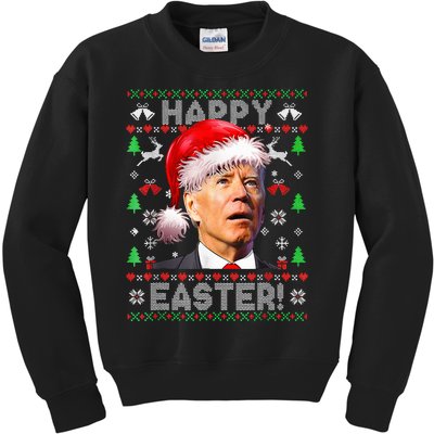 Funny Santa Joe Biden Happy Easter Ugly Christmas  Kids Sweatshirt