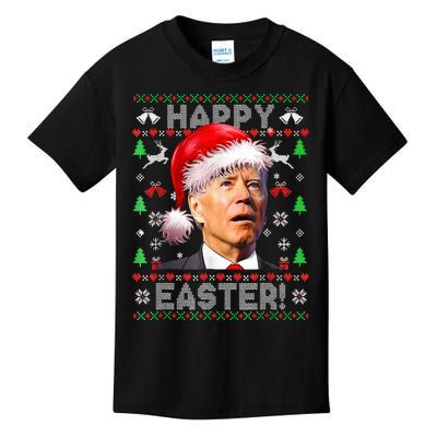 Funny Santa Joe Biden Happy Easter Ugly Christmas  Kids T-Shirt