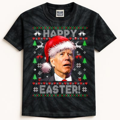 Funny Santa Joe Biden Happy Easter Ugly Christmas  Kids Tie-Dye T-Shirt